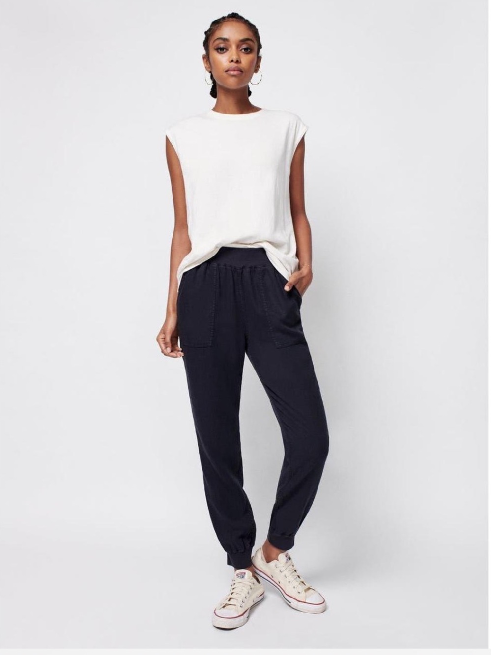 Faherty Arlie Day Pant linen blend pull-on relaxed lightweight travel casual- M